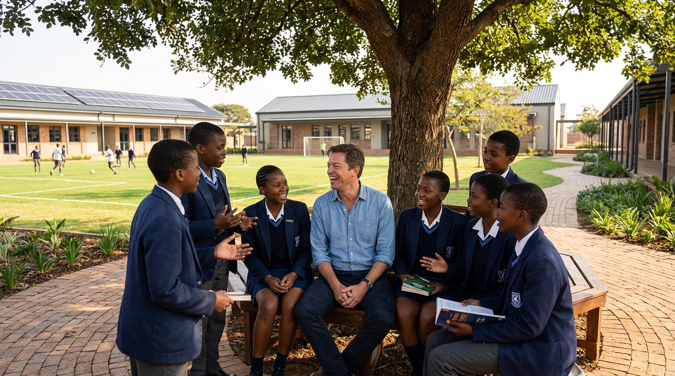 Newly built school in Africa